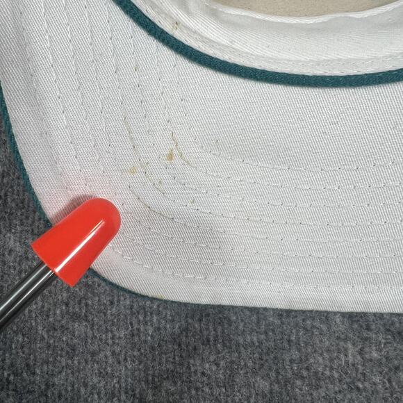 Miami Dolphins Men's Hat Cap Strap Back White Teal NFL Football Script Throwback - Picture 9 of 11